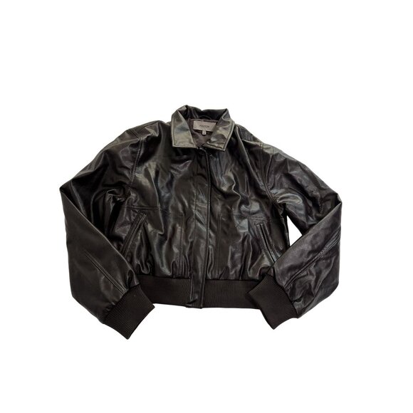 Hudson Bomber Jacket in Marbled Vegan Leather